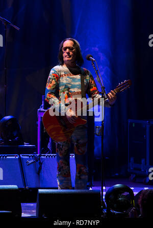 Guitarist Todd Rundgren performs at Massey Hall in Toronto with the Ringo Starr All-Starr band. Stock Photo