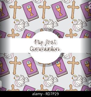 bibble and chaliz with host and cross background Stock Vector