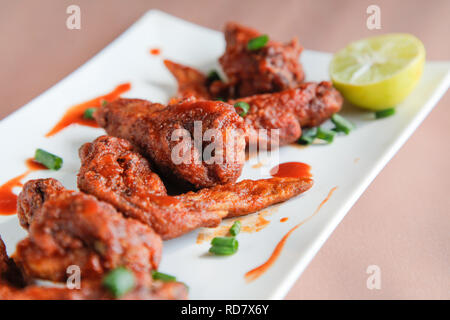 Chipotle Chicken Wings Closeup Stock Photo