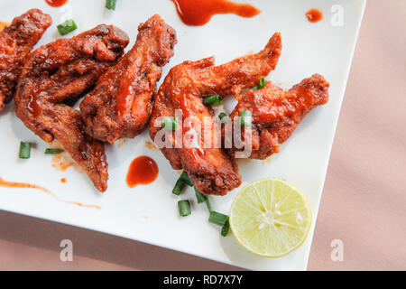 Spicy Chipotle Flavoured Chicken Wings Stock Photo