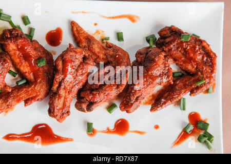 Spicy Chipotle Flavoured Chicken Wings Closeup Stock Photo
