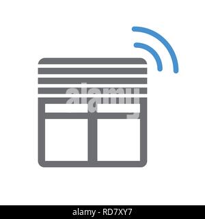 Smart curtains control icon on white background for graphic and web design, Modern simple vector sign. Internet concept. Trendy symbol for website design web button or mobile app. Stock Vector