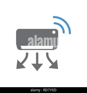 Smart air conditioner on white background for graphic and web design, Modern simple vector sign. Internet concept. Trendy symbol for website design web button or mobile app. Stock Vector