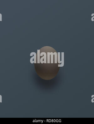 Single egg on dark background, studio shot Stock Photo