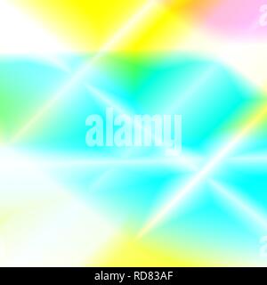 Rainbow beams of light. Holographic iridescent background Stock Vector