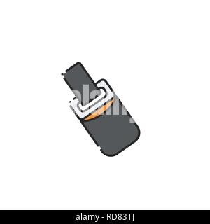 Car seatbelt. Flat abstract icon. Vector illustration. Vehicle safety device. Stock Vector