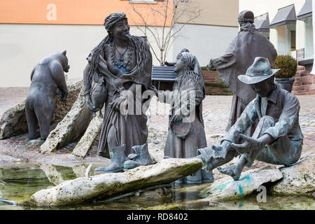 Weil Der Stadt, Germany, Jan 14, 2019: Johannes Kepler's Motherland Old german town near Stuttgart. Carnival monument fragment Stock Photo