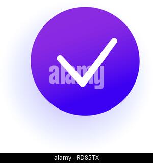 Checkbox icon. Thin Checkmark. Purple gradient Stock Vector