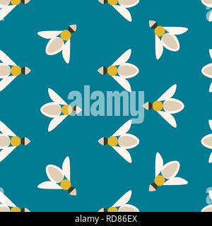 Vector seamless pattern with honey, bees and honeycomb, Illustration of ...