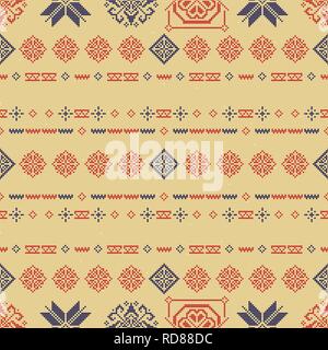 Traditional Norway Style Seamless Knitting Pattern. Abstract ethnic Background. Stock Vector