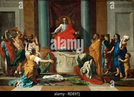 The Judgment of Solomon. Museum: Musee du Louvre, Paris. Author: POUSSIN, NICOLAS. Stock Photo