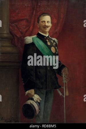Portrait of Victor Emmanuel III (1869-1947), King of Italy. Museum: PRIVATE COLLECTION. Author: Gioja, Edoardo. Stock Photo