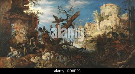 Lanscape with Birds. Museum: National Gallery, Prague. Author: SAVERY, ROELANT. Stock Photo