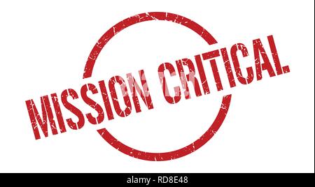 mission critical red round stamp Stock Vector