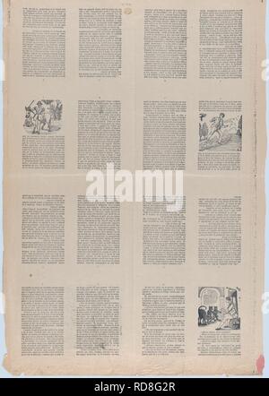 An uncut sheet printed on both sides with pages from 'Perucho el Valeroso' and 'Perlina la encantadora' Stock Photo