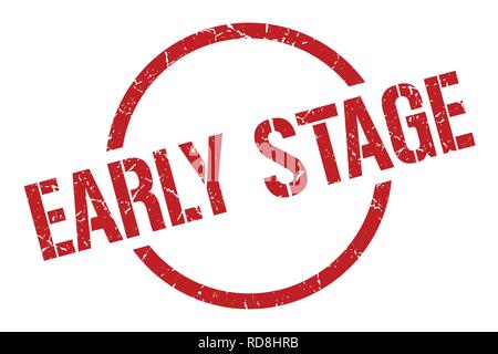 early stage red round stamp Stock Vector