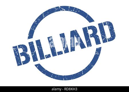 billiard blue round stamp Stock Vector