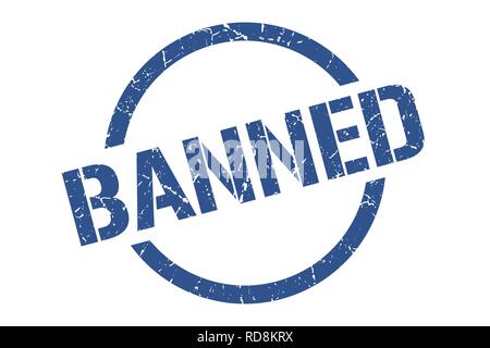 banned blue round stamp Stock Vector