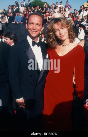 PASADENA, CA - SEPTEMBER 19: Actor Joel Grey and daughter actress Jennifer Grey attend the 45th Annual Primetime Emmy Awards on September 19, 1993 at Pasadena Civic Auditorium in Pasadena, California. Photo by Barry King/Alamy Stock Photo Stock Photo