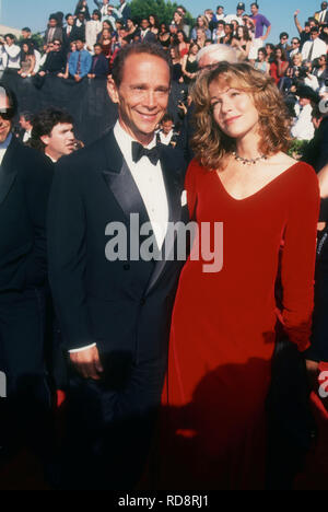 PASADENA, CA - SEPTEMBER 19: Actor Joel Grey and daughter actress Jennifer Grey attend the 45th Annual Primetime Emmy Awards on September 19, 1993 at Pasadena Civic Auditorium in Pasadena, California. Photo by Barry King/Alamy Stock Photo Stock Photo