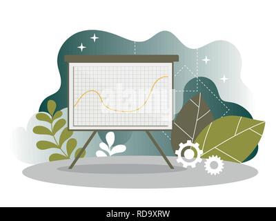 Digital Marketing Analysis Report Chart Landing Page. Chart Design for Website Stock Vector