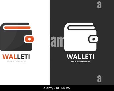 Vector wallet logo combination. Purse symbol or icon. Unique finance logotype design template. Stock Vector