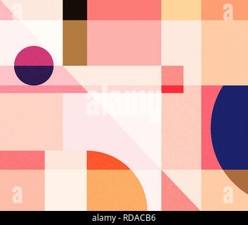 Abstract vector geometrical poster artwork with simple pattern shapes and minimalistic figures. Stock Photo