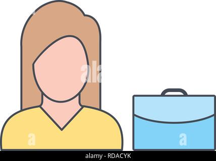 Women With Briefcase Vector Icon Sign Icon Vector Illustration For Personal And Commercial Use... Clean Look Trendy Icon... Stock Vector