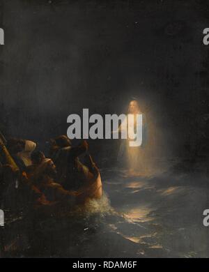 Jesus Walks on Water. Museum: PRIVATE COLLECTION. Author: AIVAZOVSKY, IVAN KONSTANTINOVICH. Stock Photo