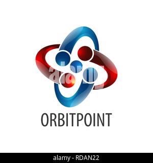 Shiny orbit point logo concept design. Symbol graphic template element vector Stock Vector