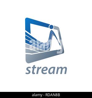 Rectangle stream logo concept design. Symbol graphic template element vector Stock Vector