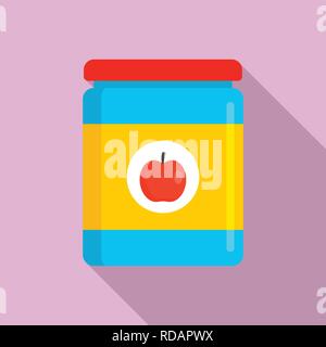 Apple toy jar icon. Flat illustration of apple toy jar vector icon for web design Stock Vector