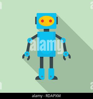 Robot toy icon. Flat illustration of robot toy vector icon for web design Stock Vector