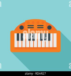 Piano toy icon. Flat illustration of piano toy vector icon for web design Stock Vector