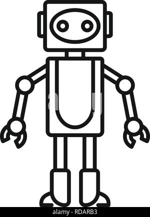 Robot toy icon. Outline robot toy vector icon for web design isolated on white background Stock Vector