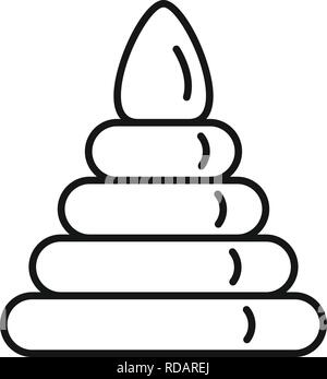 Toy pyramid icon. Outline toy pyramid vector icon for web design isolated on white background Stock Vector