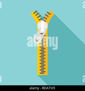 Jacket zipper icon. Flat illustration of jacket zipper vector icon for web design Stock Vector