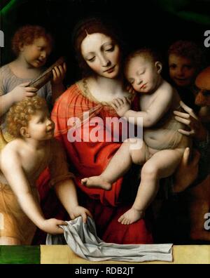 Madonna and Sleeping Child with Three Angels 1510 by Bernardino Luini ...