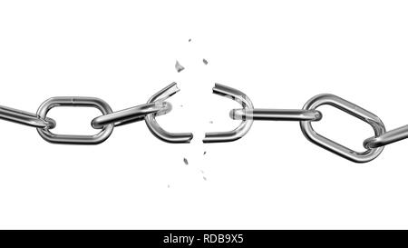 Broken Chain. Freedom Concept. 3d illustration Stock Photo