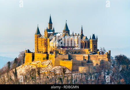 Winter view of Hohenzollern Castle, Germany Stock Photo