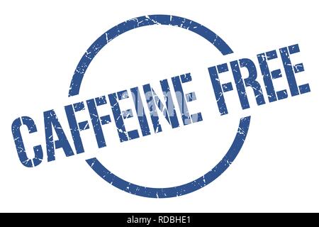 caffeine free blue round stamp Stock Vector