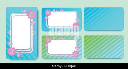 Invite wedding cards template flowers. Colored stripes. EPS 10 vector illustration. Stock Vector