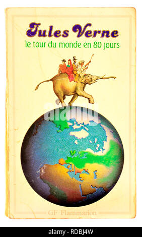 Le Tour du Monde en 80 Jours (Jules Verne: 1873) Around the World in Eighty Days - French edition Stock Photo