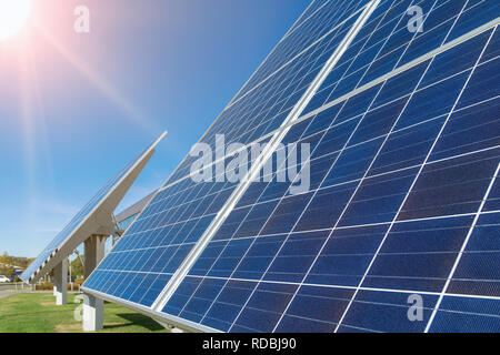 solar panels or photovoltaic plant Stock Photo