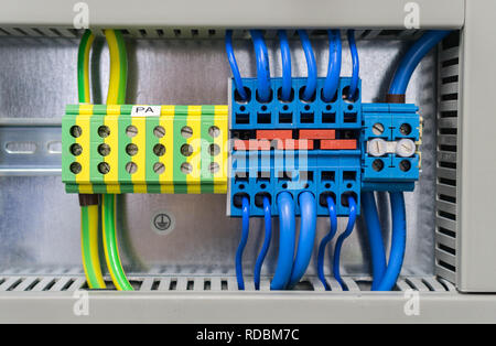 fuse in a fuse box - electrical and instrumentation works Stock Photo