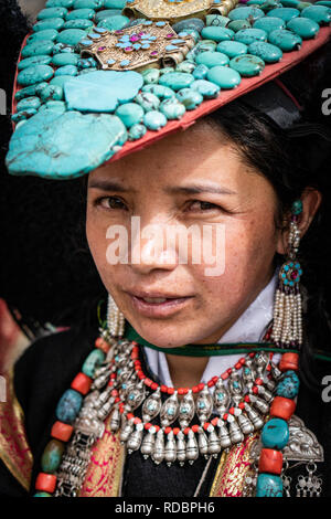 Ladakh, India - September 4, 2018: Portrait of ethnic Indian woman in ...