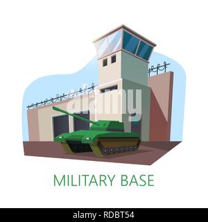 military barracks base camp isometric icon vector illustration Stock ...