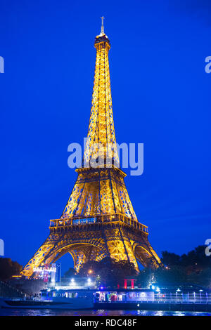 Paris, France - September 23, 2017: eiffel tower. Icon of france. Travel to france. Make a stop in Paris. Journey to the top. The Eiffel Tower never fails to impress. Stock Photo