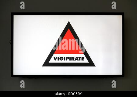 Plan Vigipirate sign in France against possible terrorist attacks Stock Photo