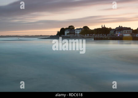 Long exposure image across the estuary towards Le Crotoy Stock Photo